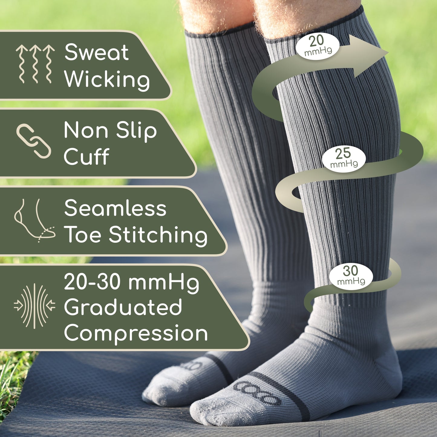 Black Knee High Compression Socks
