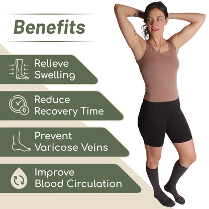 Granite Gray Knee High Compression Socks
